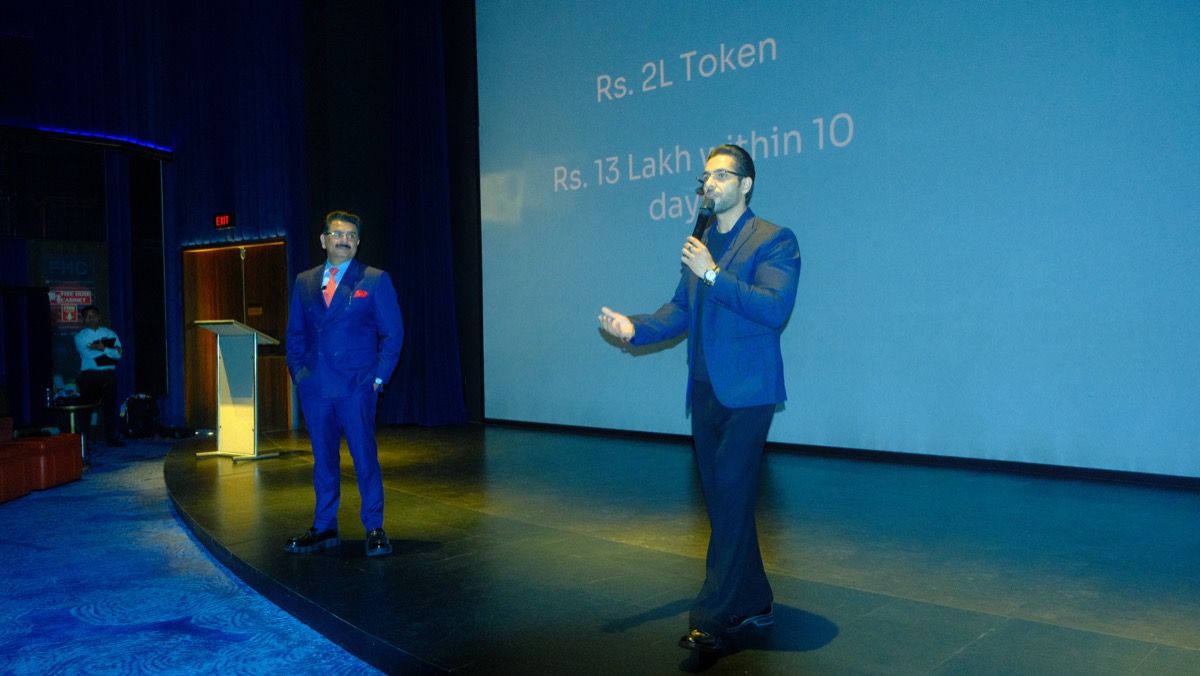 Award presentation at a business community event